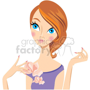 cute cartoon girl clipart. Commercial use image # 382268