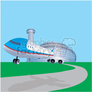 Air Force One landing clipart.