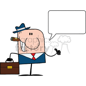 4349-Cartoon-Doodle-Businessman-Holding-A-Thumb-Up-And-Speech-Bubble