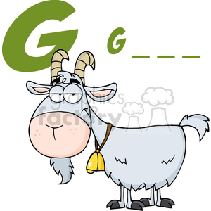 4360-Goat-Cartoon-Character-With-Letter-G clipart. Commercial use image # 382337