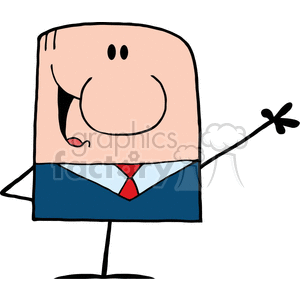 Cartoon Doodle Businessman Waving clipart. Commercial use image # 382342