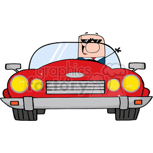 4353-Cartoon-Doodle-Businessman-Driving-Convertible-Car clipart. Commercial use image # 382362