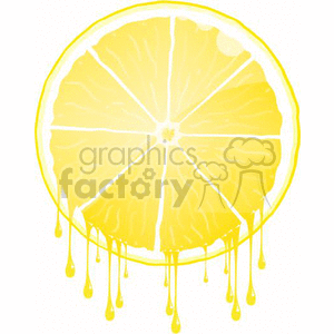 cartoon lemon lemons fruit food yellow slices sliced drip dripping juicy rg