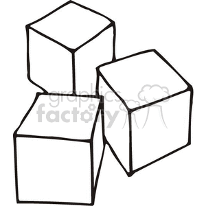 Black and white outline of building blocks  clipart. Royalty-free icon # 382494