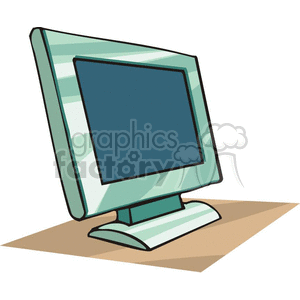 Cartoon computer monitor clipart. Commercial use image # 382579