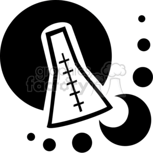 Black and white outline of a chemistry beaker  clipart. Royalty-free image # 382607