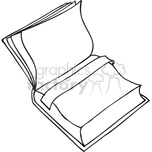 Black and white outline of a school textbook clipart.