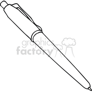 Black and white outline of a click pen clipart. Royalty-free image # 382791