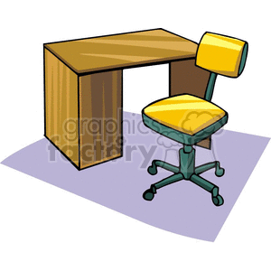 Cartoon desk and chair