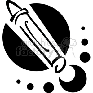 Black and white outline of a crayon clipart. Royalty-free image # 382834