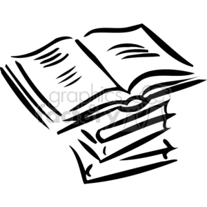 Black an white outline of textbooks  clipart. Commercial use image # 382851