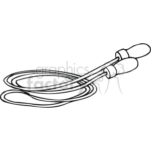 clipart - Black and white outline of a jump rope .