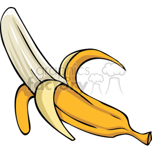 clipart - peeled banana.