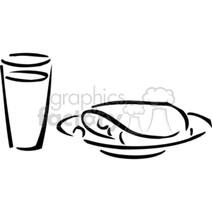 food nutrient nourishment lunch milk glass taco black+white tortilla