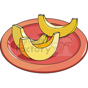 melon on a plate clipart. Commercial use image # 383247