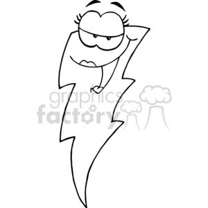 cartoon funny comic comical vector female lightning storm happy smile black white