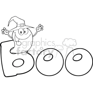 cartoon funny comic comical vector Halloween ghost ghosts boo black white