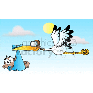 stork delivering a baby clipart. Royalty-free image # 383607