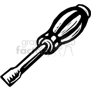 black and white screwdriver clipart. Royalty-free image # 385027