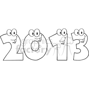 4986-Clipart-Illustration-of-2013-New-Year-Numbers-Cartoon-Characters clipart.