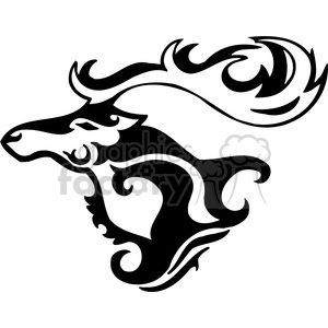 vector black+white animals wild outline vinyl-ready deer tattoo
