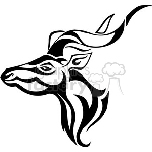 vector black+white animals wild outline vinyl-ready gazelle tattoo