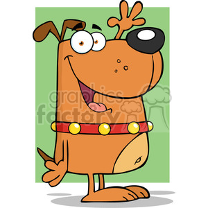 5194-Happy-Dog-Cartoon-Character-Waving-For-Greeting-Royalty-Free-RF-Clipart-Image clipart. Commercial use image # 386251