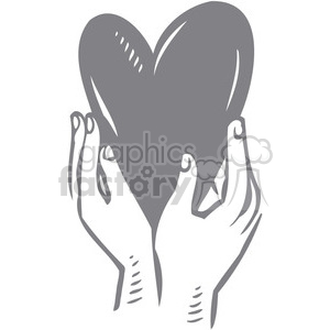 hands holding a gray heart clipart. Royalty-free image # 386666