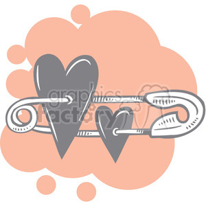 hearts on a baby pin clipart. Royalty-free image # 386686