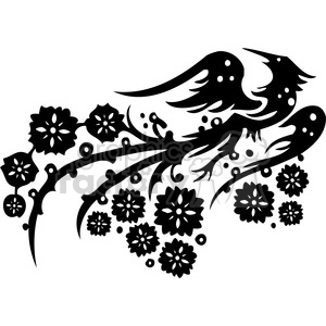 Chinese swirl floral design 074 clipart.