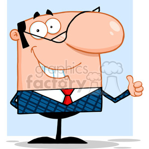 RF Smiling Business Manager Showing Thumbs Up clipart. Commercial use image # 386864