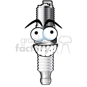happy spark plug cartoon character clipart. Commercial use image # 387155