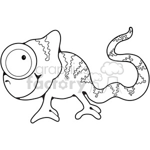 cartoon cute lizard chameleon