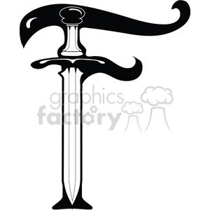 Letter F Sword clipart. Royalty-free image # 387724