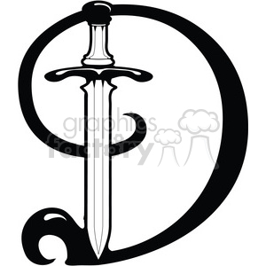 Letter D Sword clipart. Royalty-free image # 387752