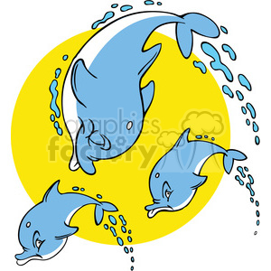 cartoon dolphins clipart. Commercial use image # 387861