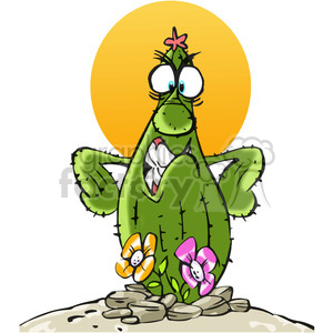 cartoon angry cactus clipart. Commercial use image # 388408