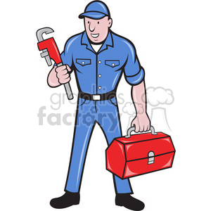 plumber holding wrench clipart. Royalty-free image # 388438