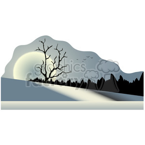 Moonlit Scene 02 clipart. Commercial use image # 388618