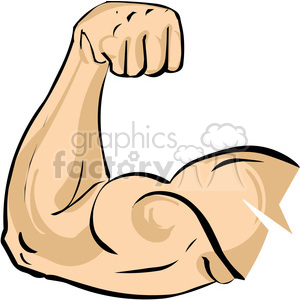 Arm flexing bicep muscle clipart.