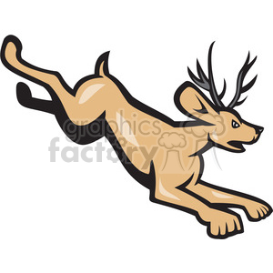 jackalope jumping side clipart. Commercial use image # 389930