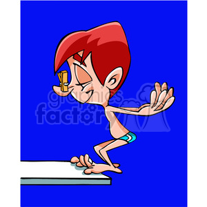 guy diving from high dive clipart.