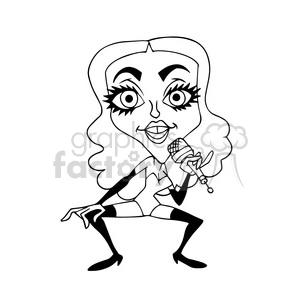 Madonna bw cartoon caricature clipart. Commercial use image # 391720