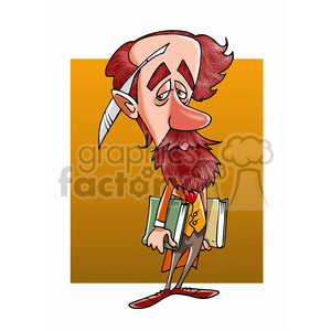 Charles Dickens cartoon caricature clipart. Royalty-free image # 391760