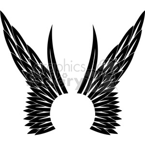 wing wings tattoo design black+white vinyl+ready