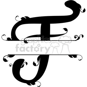 split regal f monogram vector design clipart. Royalty-free image # 392846