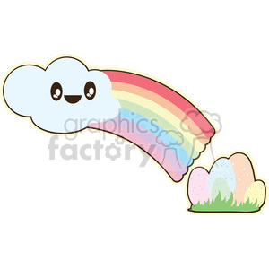 RainbowEggs cartoon character illustration clipart.