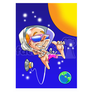 astronaut geting sun tan tanning clipart. Commercial use image # 394242