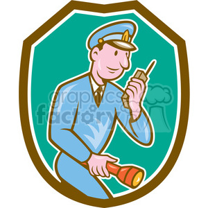 policeman radio torch side SHIELD clipart. Commercial use image # 394373