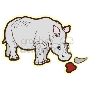 cute cartoon rhino horn poaching poach dinosaur rhinoceroses hunting